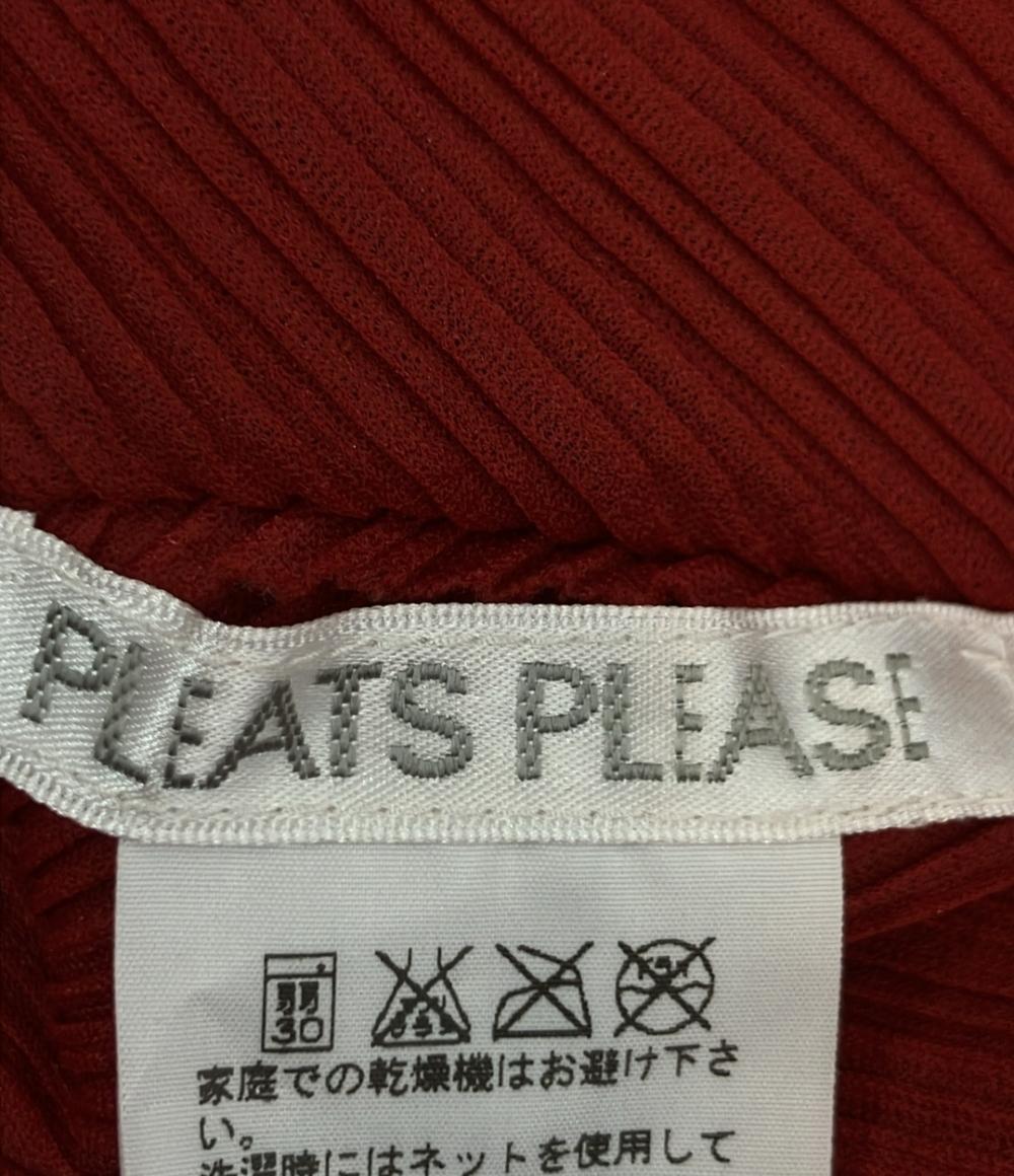 PLEATS PLEASE 長袖カーディガン プリーツ加工 Vネック PP33-F0353 レディース SIZE 3 (L) プリーツプリーズ
