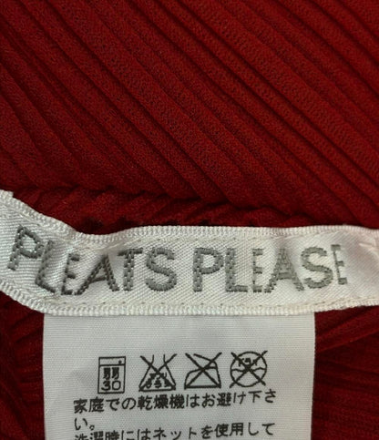 PLEATS PLEASE 長袖カーディガン プリーツ加工 Vネック PP33-F0353 レディース SIZE 3 (L) プリーツプリーズ