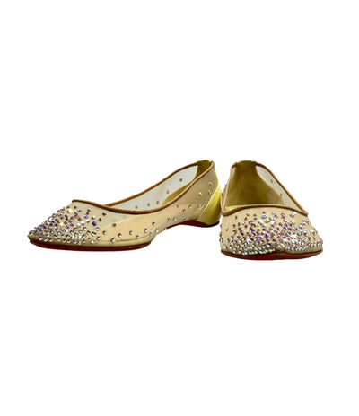 クリスチャンルブタン フラットパンプス メッシュ ラインストーン レディース SIZE 35 (XS) Christian Louboutin