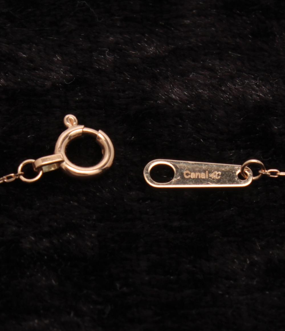 美品 canal4℃ ネックレス K10 ジルコニア レディース カナルヨンドシー