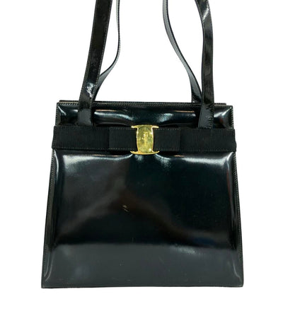 サルヴァトーレフェラガモ エナメルレザートートバッグ ヴァラ レディース Salvatore Ferragamo