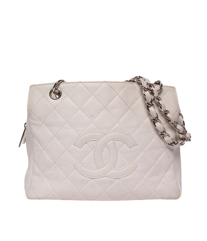 CHANEL チェーンショルダーバッグ ハンドバッグ キャビアスキン シルバー金具 肩掛け マトラッセ レディース