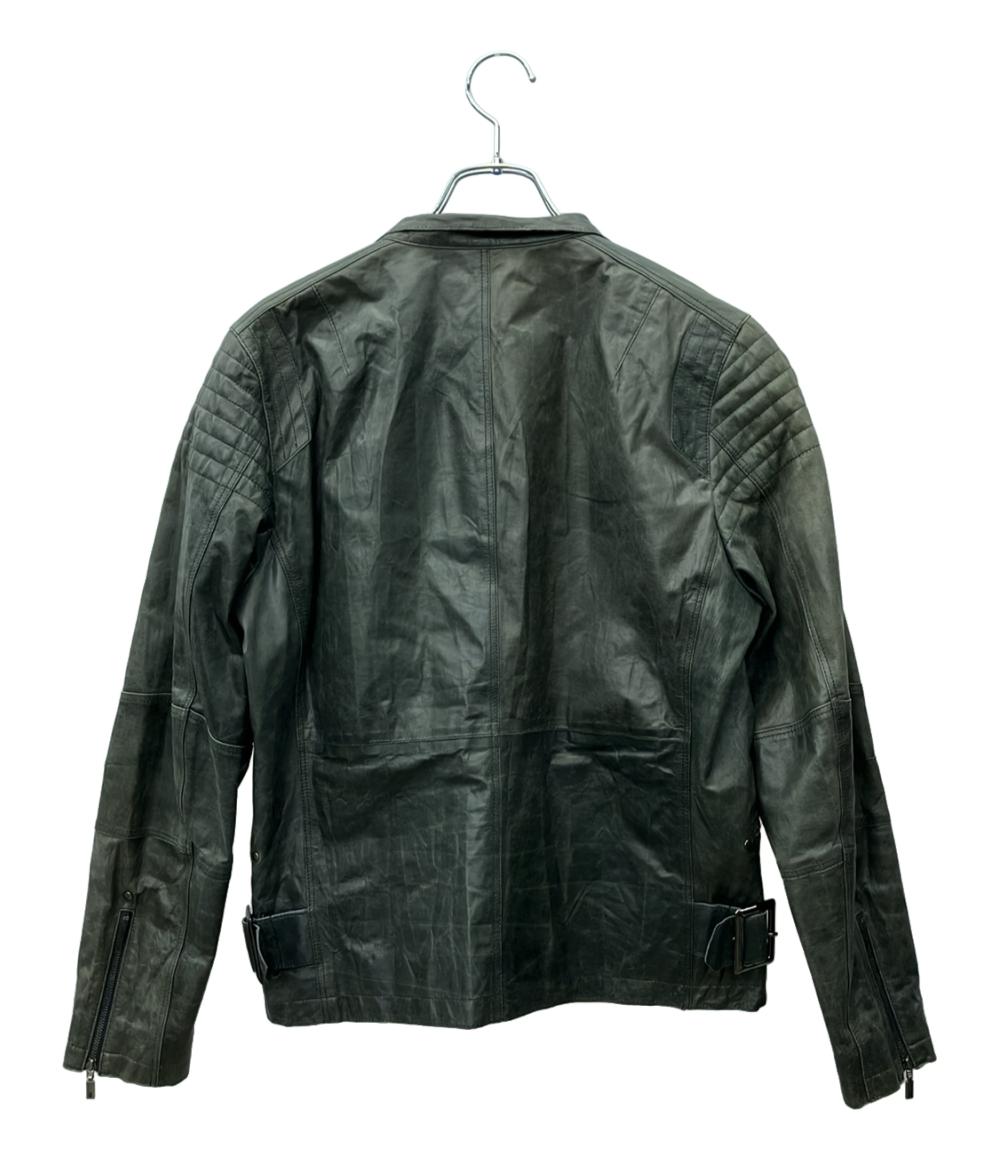 【LANVIN em Bleu】レザー シングルライダースジャケット ランバンオンブルー シングルライダースジャケット メンズ SIZE