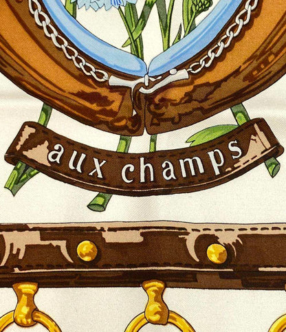 HERMES スカーフ シルク100% カレ90 aux champs レディース エルメス