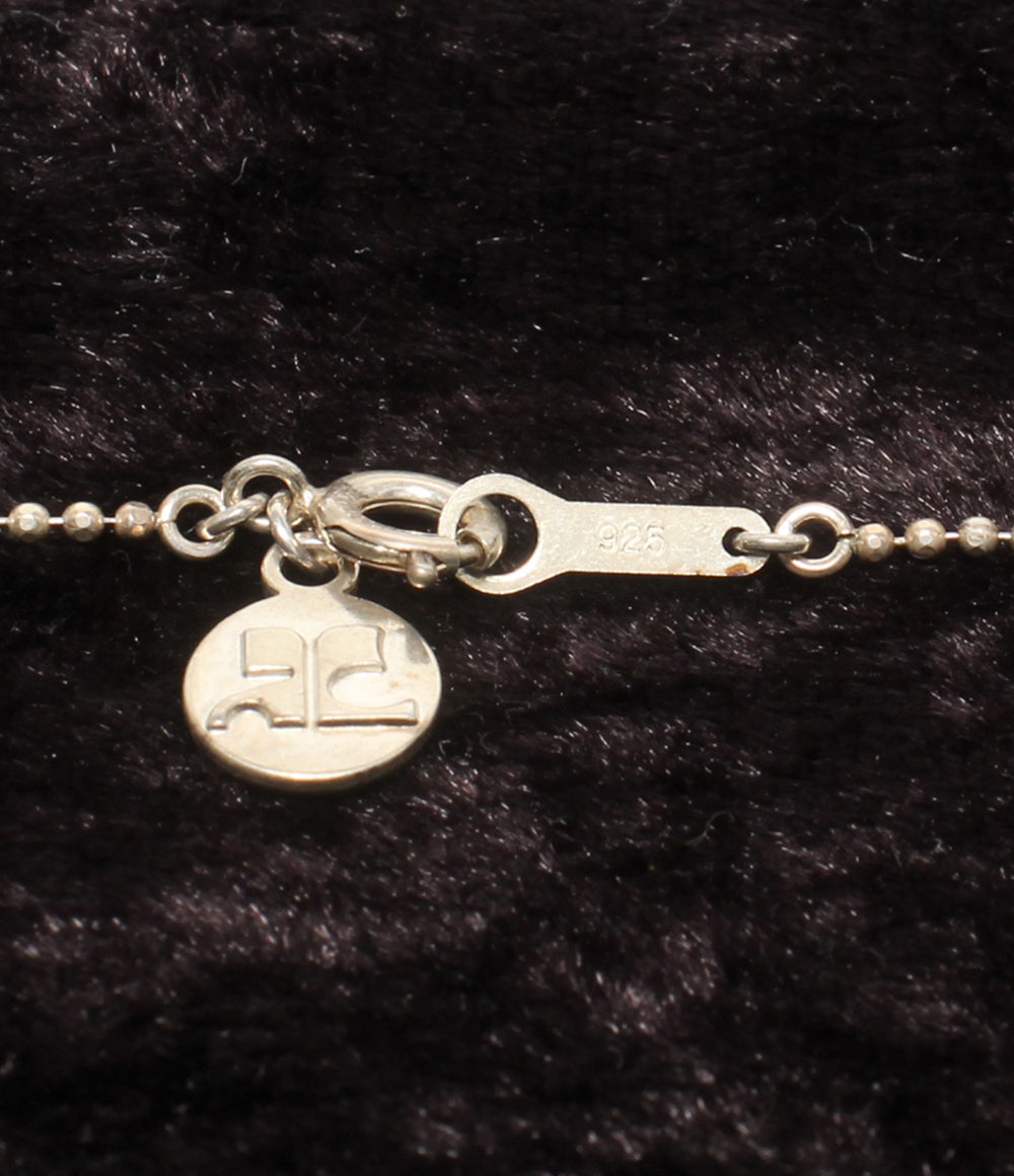 courreges ネックレス K18 SV ダイヤ 0.01ct クローバーモチーフ レディース クレージュ