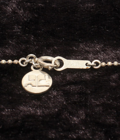 courreges ネックレス K18 SV ダイヤ 0.01ct クローバーモチーフ レディース クレージュ
