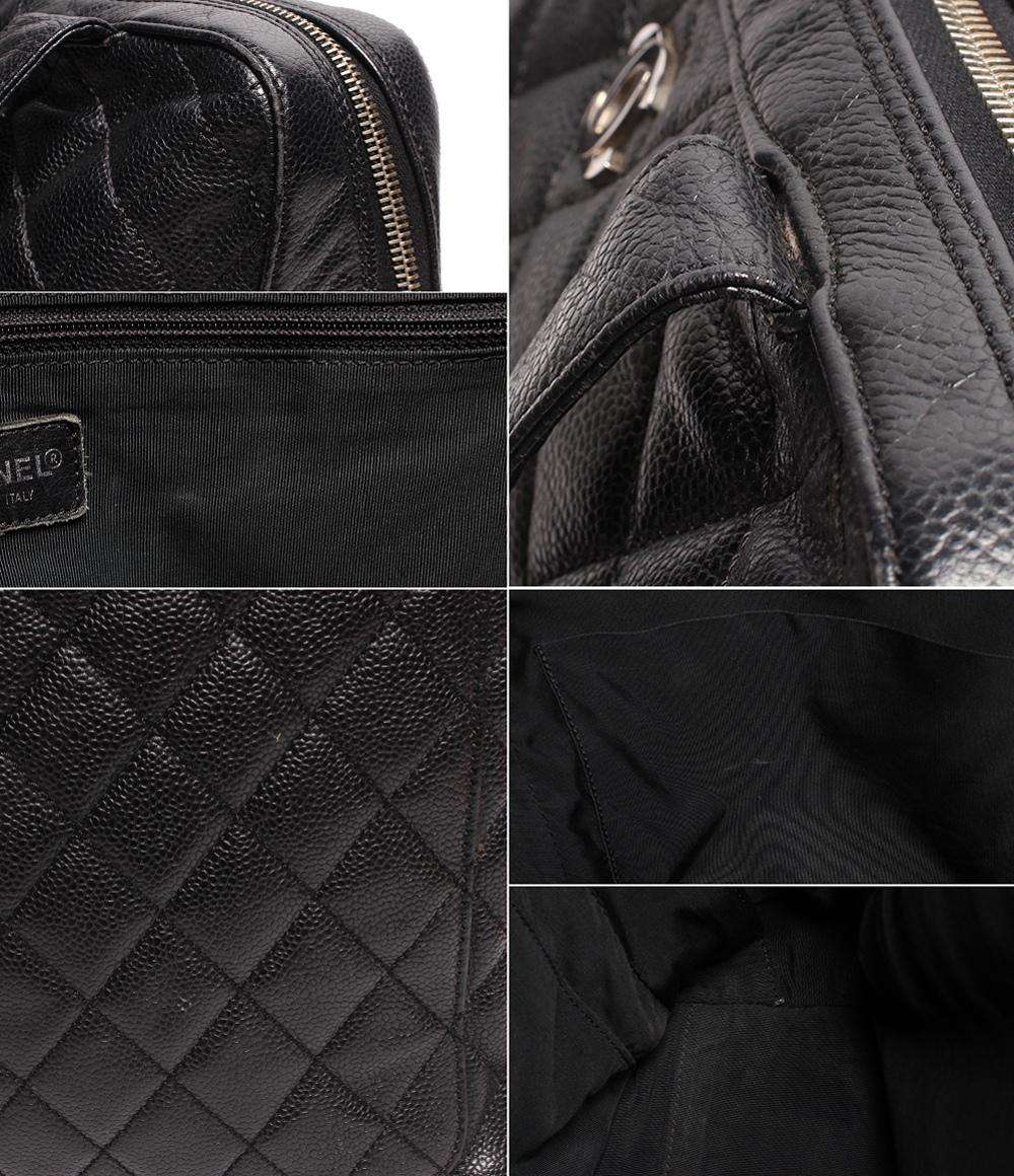 シャネル レザーショルダーバッグ ココマーク シルバー金具 マトラッセ キャビアスキン レディース CHANEL