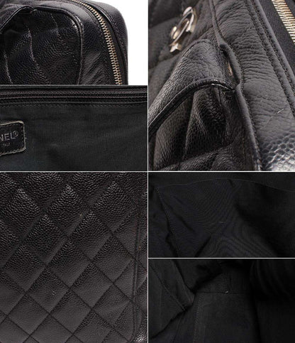 シャネル レザーショルダーバッグ ココマーク シルバー金具 マトラッセ キャビアスキン レディース CHANEL