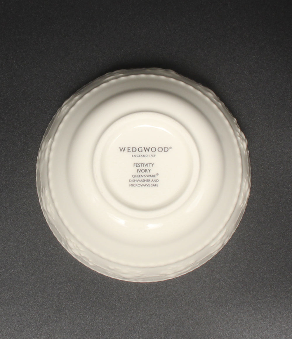 美品 WEDGWOOD マルチボウル 皿 11cm フェスティビティ アイボリー ウエッジウッド