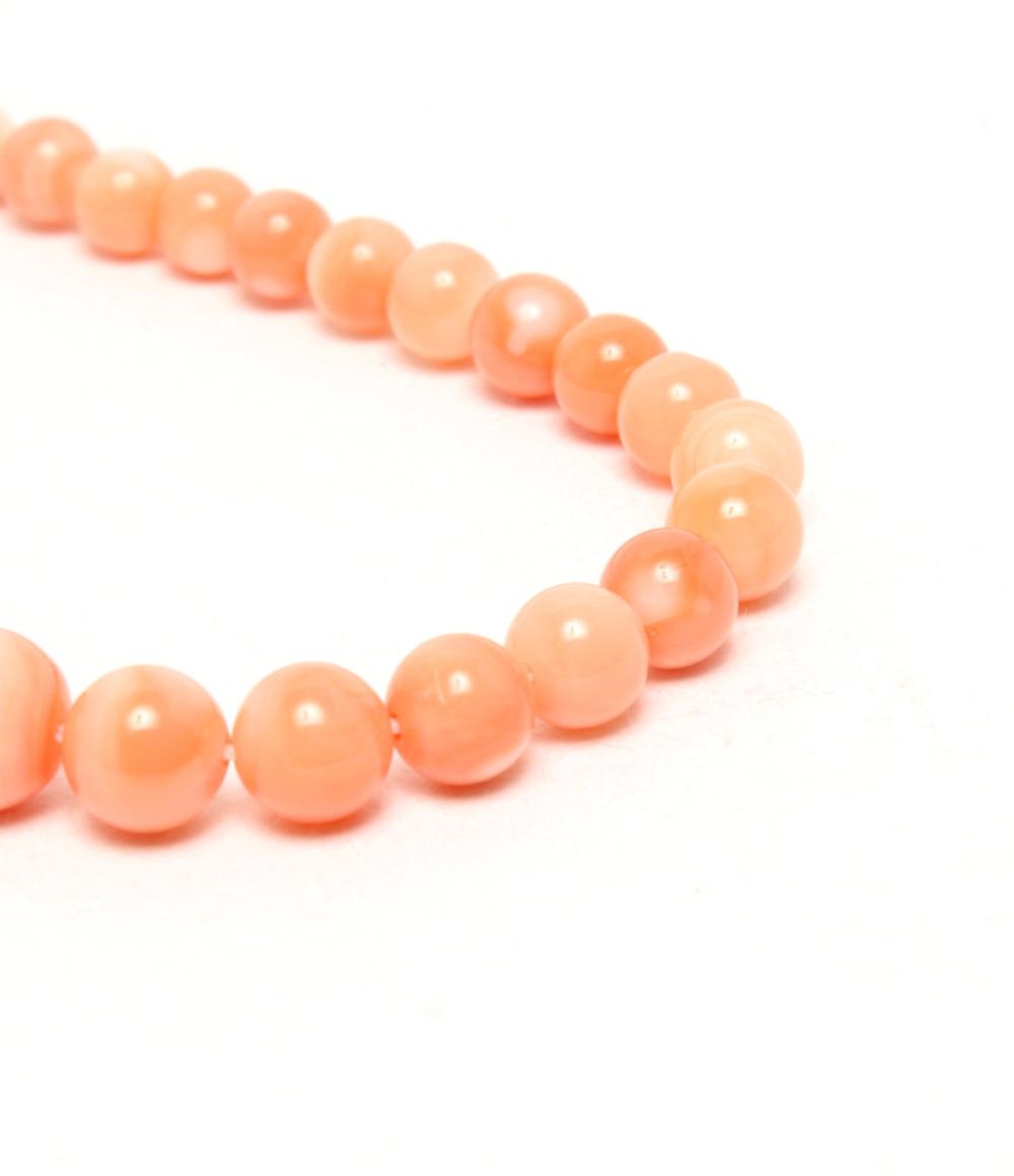 ネックレス SV  珊瑚 4-8mm ピンクコーラル レディース