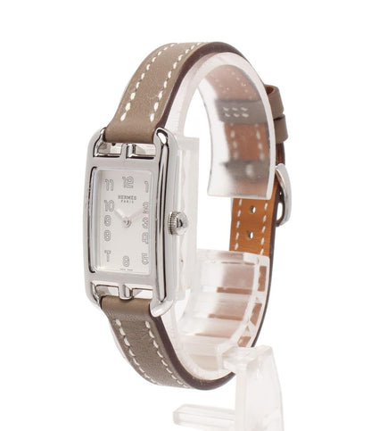 HERMES 腕時計 シルバー金具 B刻印 ナンタケット クオーツ ホワイト NA2.110 レディース エルメス