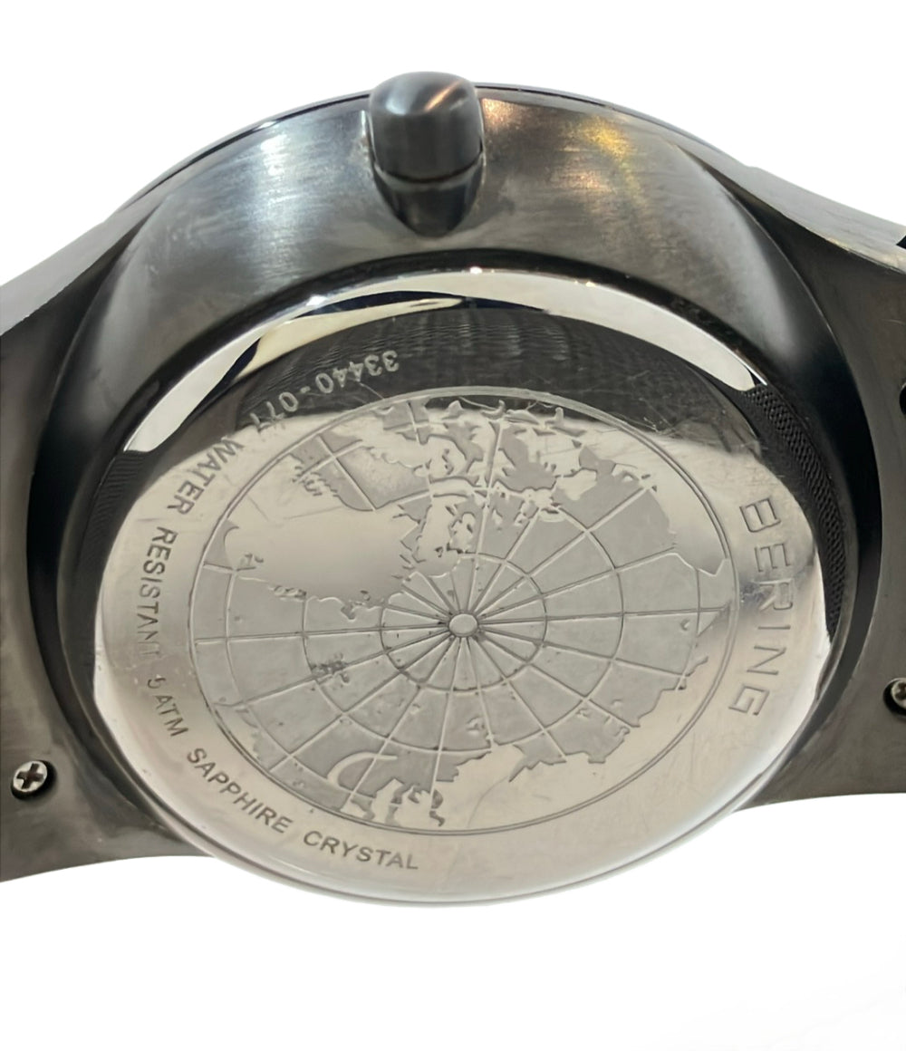 BERING 腕時計 クオーツ ブラック 33440-077 メンズ ベーリング