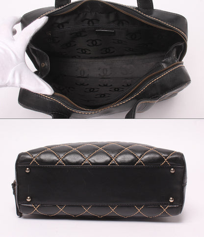 訳あり CHANEL ハンドバッグ ゴールド金具 6番台 ワイルドステッチ レディース シャネル