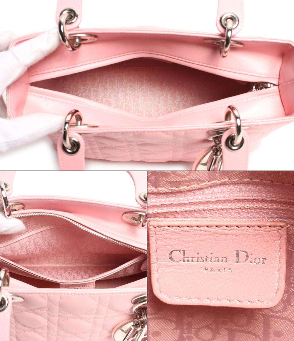 クリスチャンディオール ハンドバッグ レザー シルバー金具 レディディオール カナージュ 32-MA-1004 レディース Christian Dior