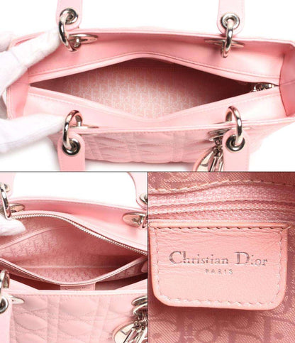 クリスチャンディオール ハンドバッグ レザー シルバー金具 レディディオール カナージュ 32-MA-1004 レディース Christian Dior