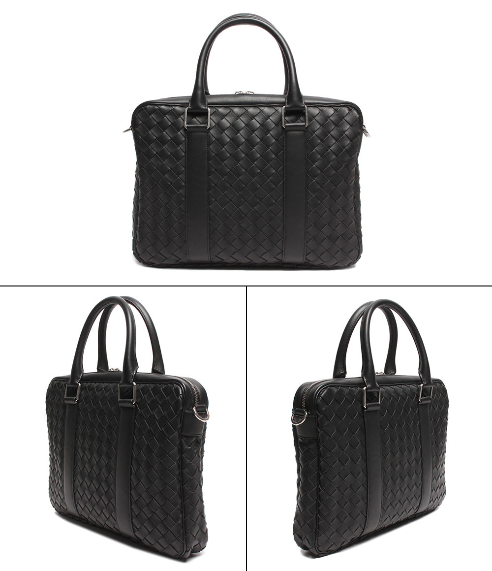 ボッテガベネタ  レザーブリーフケース シルバー金具  イントレチャート    メンズ   BOTTEGA VENETA