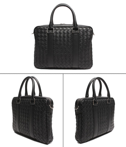 ボッテガベネタ  レザーブリーフケース シルバー金具  イントレチャート    メンズ   BOTTEGA VENETA