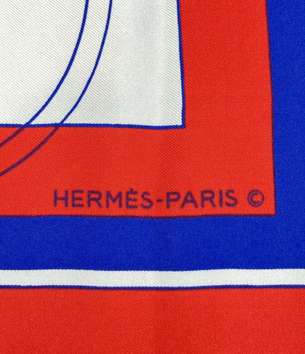 訳あり HERMES スカーフ シルク100% カレ90 Ex Libris レディース メンズ エルメス