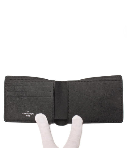 美品 LOUIS VUITTON 二つ折り財布 ポルトフォイユ･ミュルティプル モノグラムエクリプス M61695 メンズ ルイ・ヴィトン