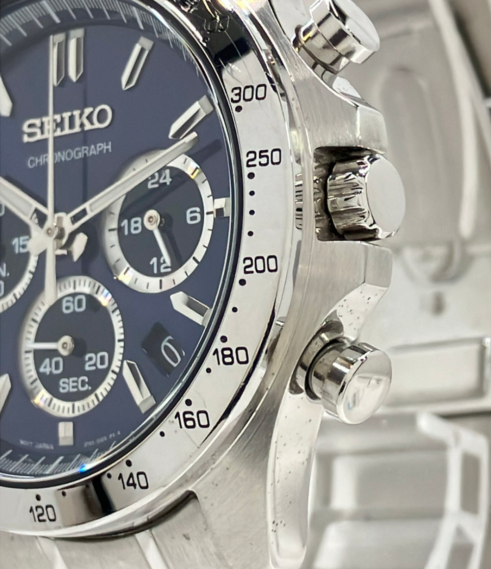 SEIKO 腕時計 クオーツ ネイビー 8T63-00D0 メンズ セイコー