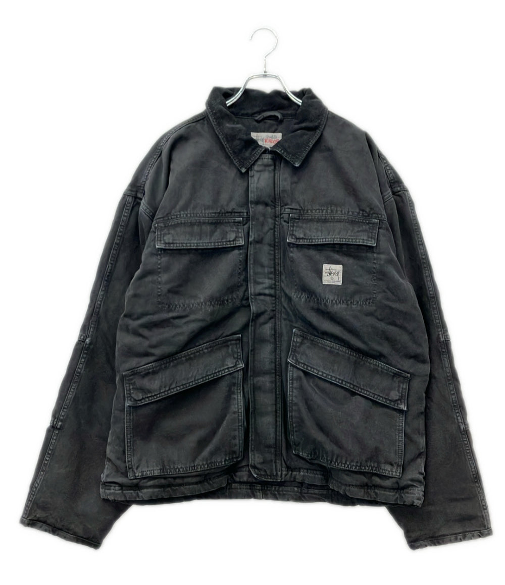 STUSSY ウォッシュド キャンバス ショップ ジャケット メンズ SIZE XL ステューシー