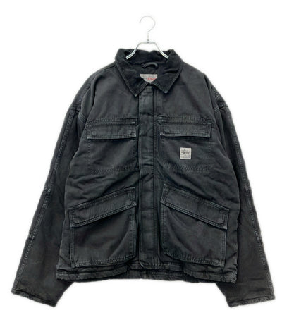STUSSY ウォッシュド キャンバス ショップ ジャケット メンズ SIZE XL ステューシー