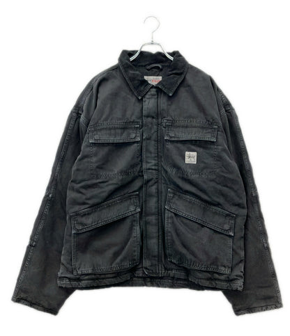 STUSSY ウォッシュド キャンバス ショップ ジャケット メンズ SIZE XL ステューシー