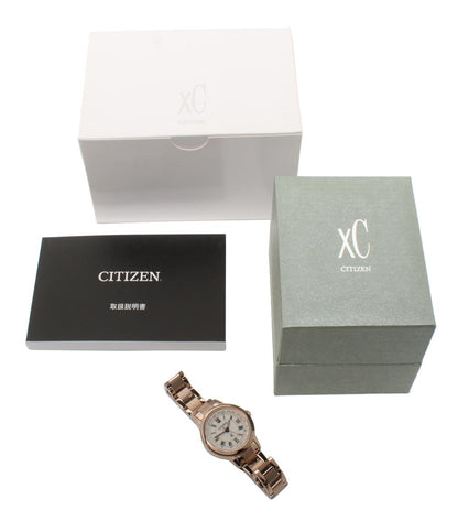 美品 CITIZEN 腕時計 ハッピーフライト クロスシ― xC ソーラー ホワイト系 H240-T022740 レディース シチズン