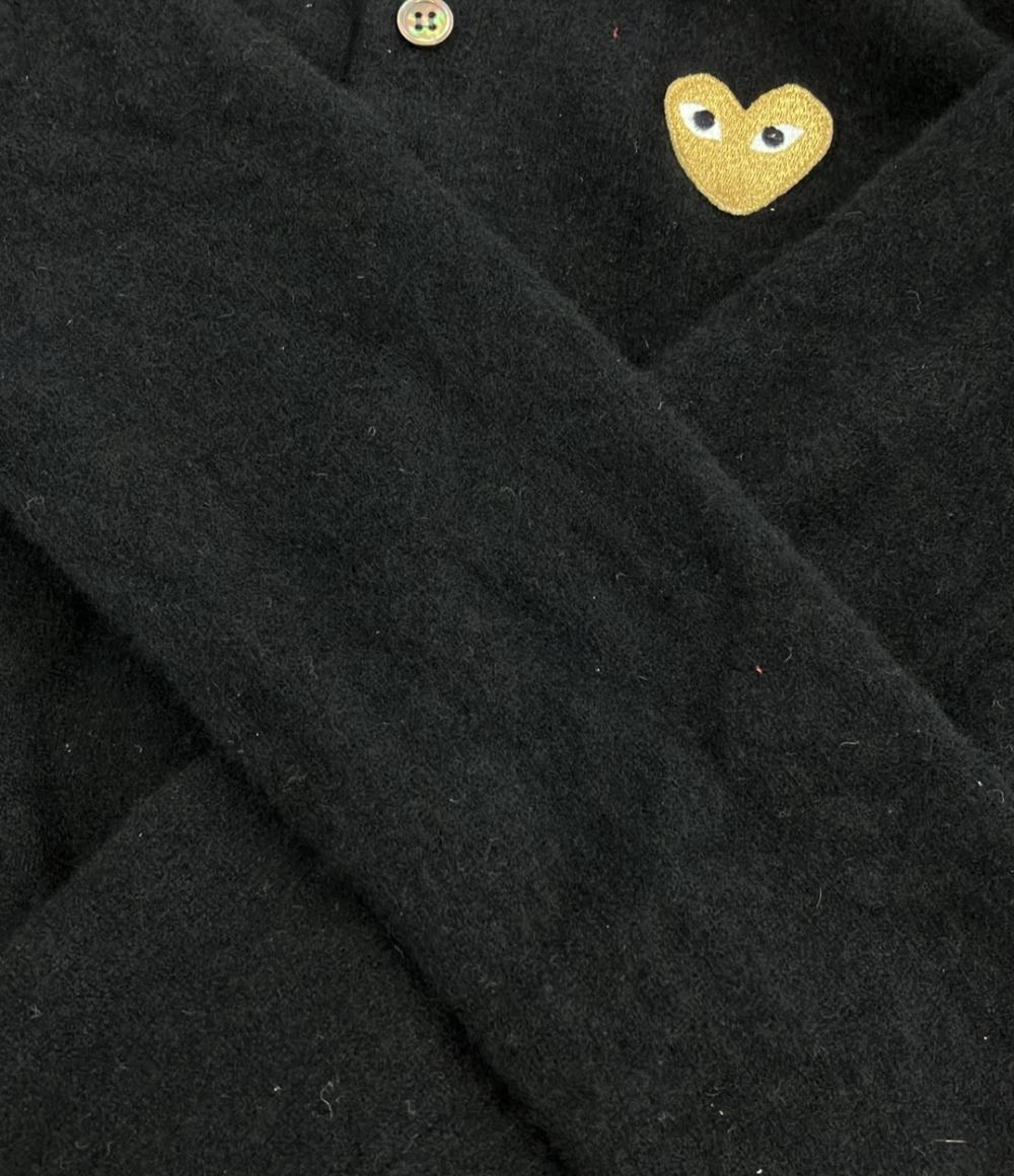 コムデギャルソン　PLAY ブラック カーディガン S プレイ(Play)コムデギャルソン 赤ハート カーディガン 黒（Ladies/MEN