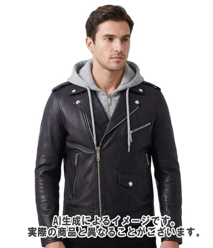 DSQUARED2 レザージャケット パーカー ドッキング レイヤード 15AW S74AM0561 SX7818 メンズ SIZE 48 (L) ディースクエアード