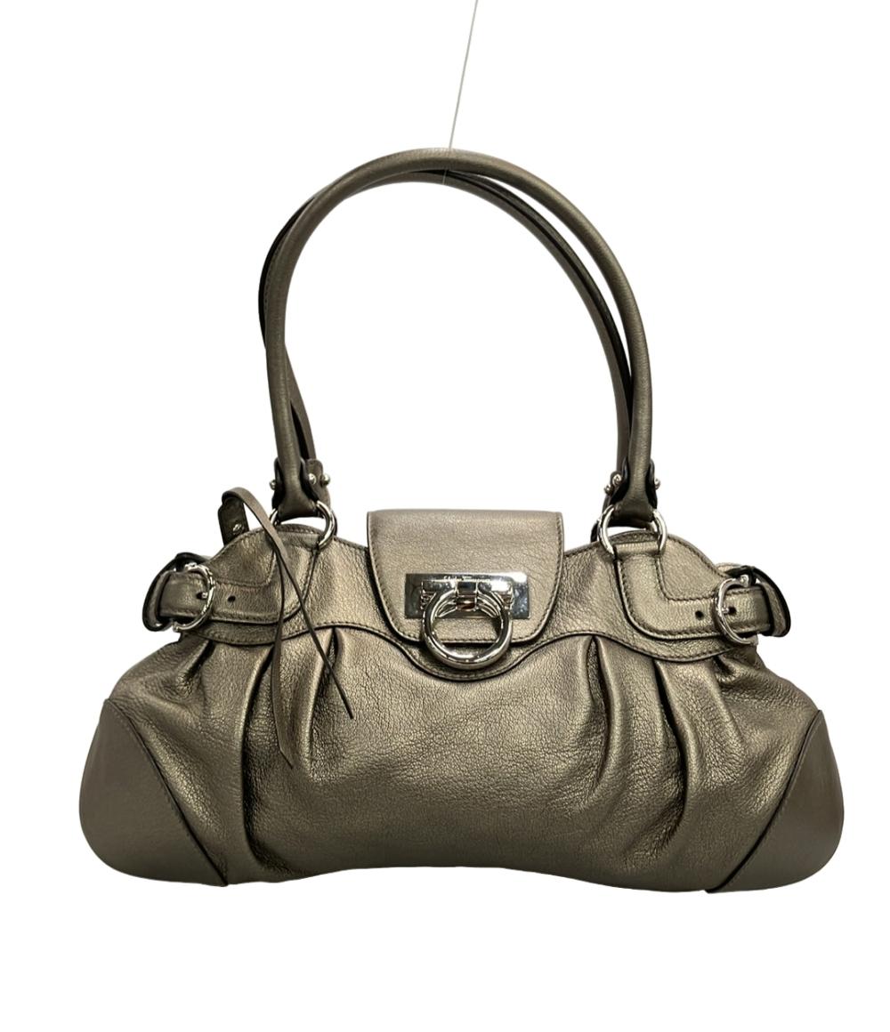 美品 Salvatore Ferragamo ハンドバッグ レザー ガンチーニ レディース サルバトーレフェラガモ