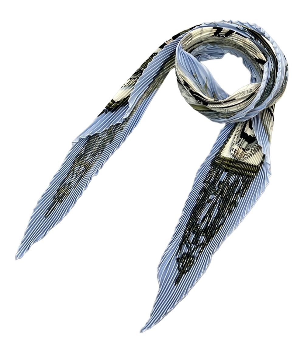 HERMES プリーツスカーフ カレ90 シルク 100% DIES ET HORE レディース エルメス