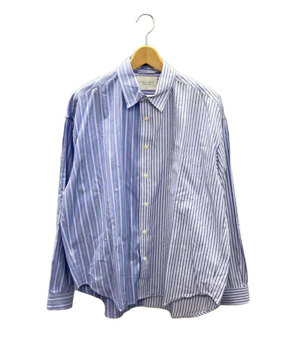 美品 パブリックトウキョウ 長袖シャツ ストライプ メンズ SIZE 2 (M) PUBLIC TOKYO
