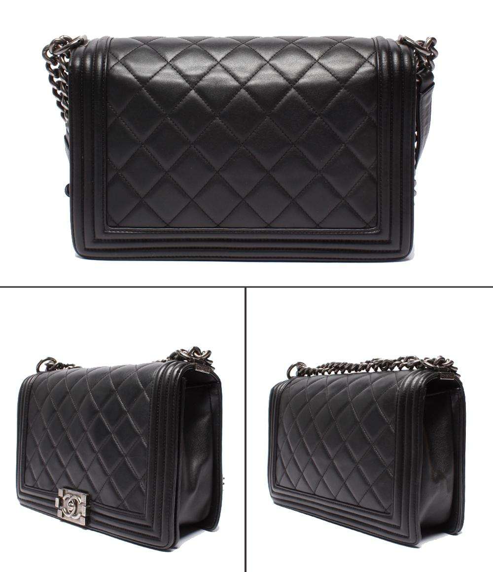 CHANEL チェーンショルダーバッグ 肩掛け ヴィンテージシルバー金具 スムースレザー 19番台 レディース シャネル