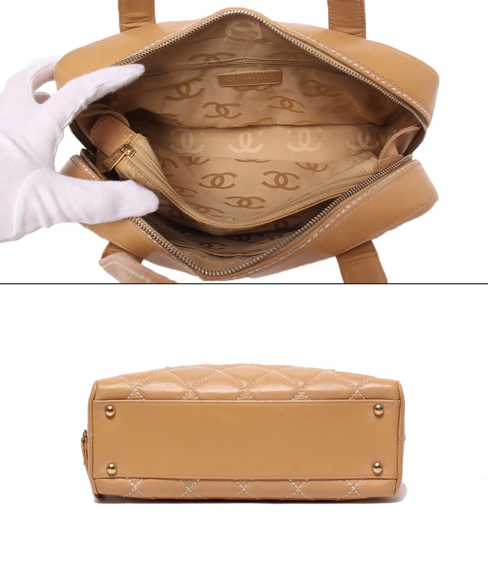 CHANEL ハンドバッグ 8番台 ゴールド金具 ワイルドステッチ レディース