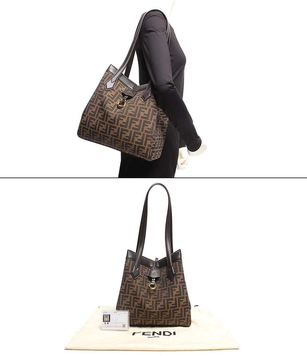 フェンディ ショルダーバッグ 巾着型 ゴールド金具 Fendi Origami ミディアム FFモチーフ ジャカードファブリック ズッカ 8BH414AFPMF1GL7 レディース