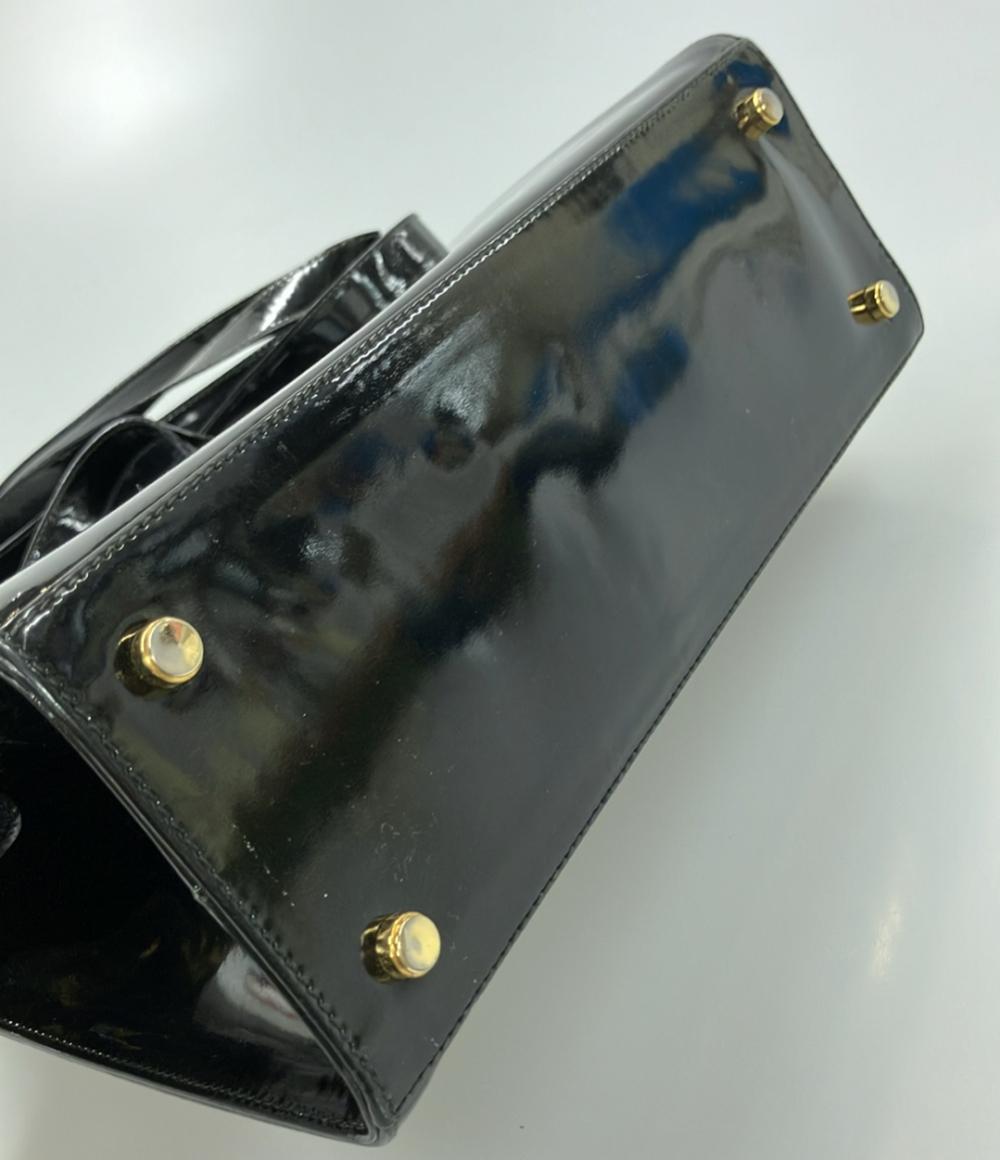 未使用✨サルヴァトーレフェラガモ トートバッグ ヴァラ レザー エナメル 黒 サルヴァトーレ・フェラガモ(Salvatore Ferragamo) ヴァラ(VARA