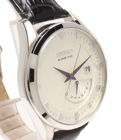 SEIKO 腕時計 キネティック クオーツ ホワイト 5M84-0AB0 メンズ セイコー