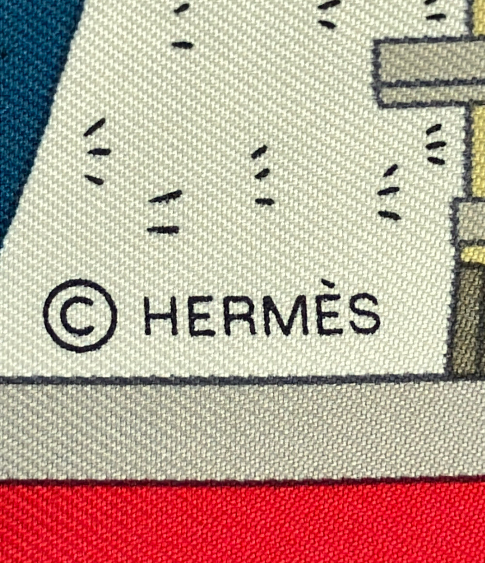 美品 HERMES スカーフ カレ90 シルク100% ヴェルサイユの散歩 レディース エルメス