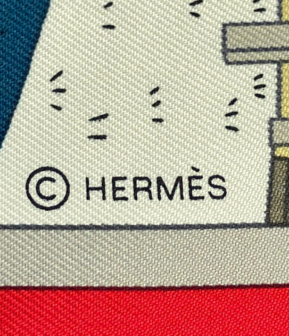 美品 HERMES スカーフ カレ90 シルク100% ヴェルサイユの散歩 レディース エルメス