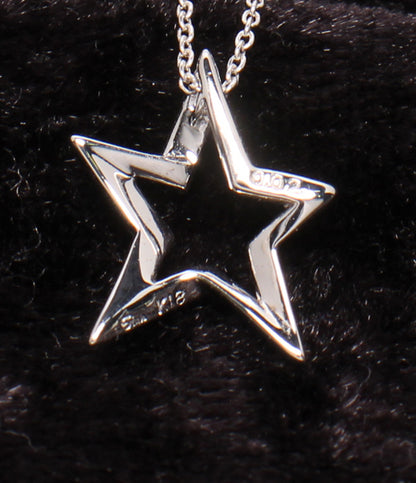 美品 STAR JEWELRY ネックレス K18 ダイヤ 0.02ct スターモチーフ レディース スタージュエリー