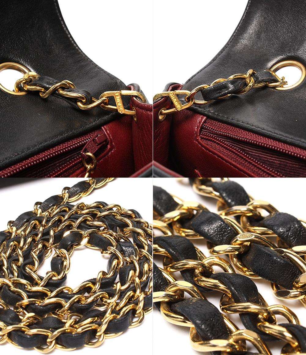 CHANEL チェーンショルダーバッグ ダイアナ 25 ラムスキン 2番台 ゴールド金具 シングルフラップ シングルチェーン マトラッセ レディース シャネル