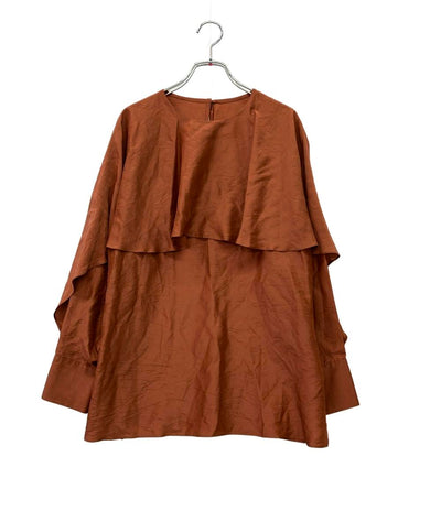 LANVIN collection 長袖ブラウス タグ付き ケープデザイン フリル ラッフルブラウス 2375601 レディース SIZE 40 (M) ランバン コレクション