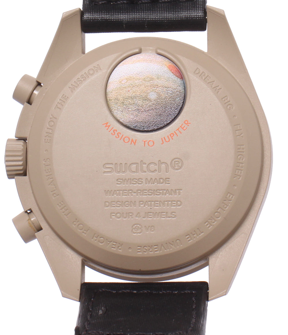 Swatch OMEGA 腕時計 MISSION TO JUPITER ミッション トゥ ジュピター バイオセラミック ムーンスウォッチ クオーツ ベージュ SO33C100 メンズ
