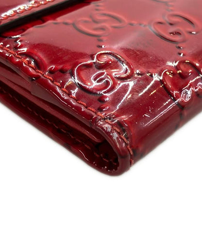 GUCCI ダブルホック 二つ折り長財布 エナメル グッチシマ 203550 0959 レディース グッチ