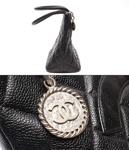 CHANEL トートバッグ シルバー金具 キャビアスキン マトラッセ 復刻トート ６番台 A01804 レディース シャネル