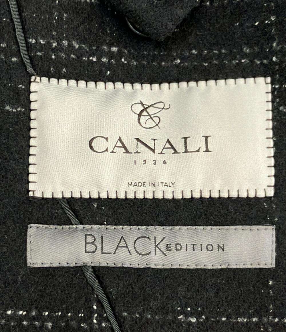CANALI black edition チェック柄 コート メンズ SIZE 52 (XL) カナーリ ブラック エディション