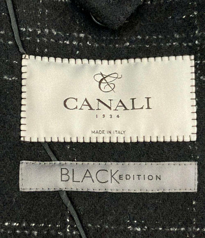 CANALI black edition チェック柄 コート メンズ SIZE 52 (XL) カナーリ ブラック エディション