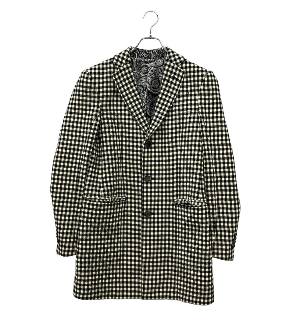 美品 ETRO ギンガムチェックチェスターコート メンズ SIZE 46 (M) エトロ