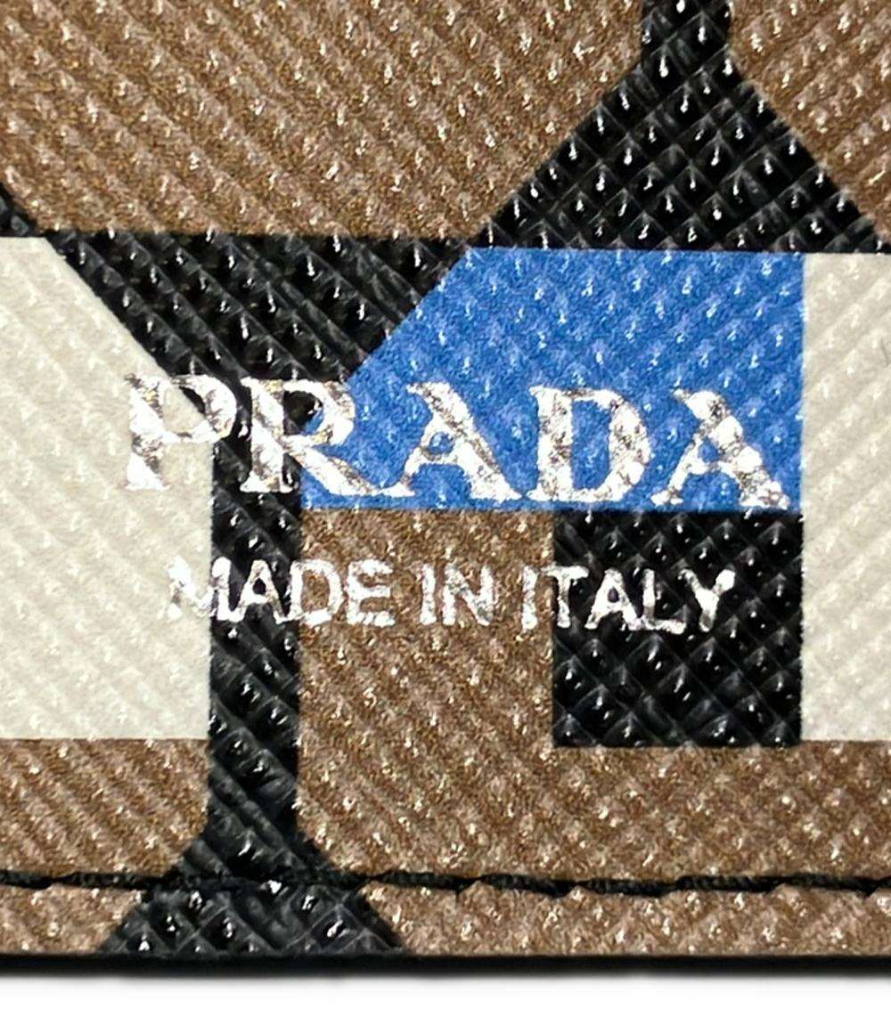 美品 PRADA 4連キーケース キーリング付き サフィアーノ 1PG004 メンズ レディース プラダ
